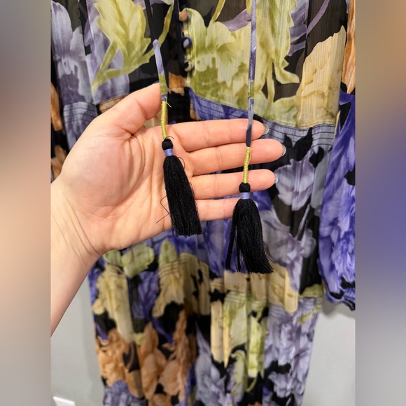 NWT Anthropologie Marais Printed Chiffon Maxi Dress size Small - Picture 9 of 11